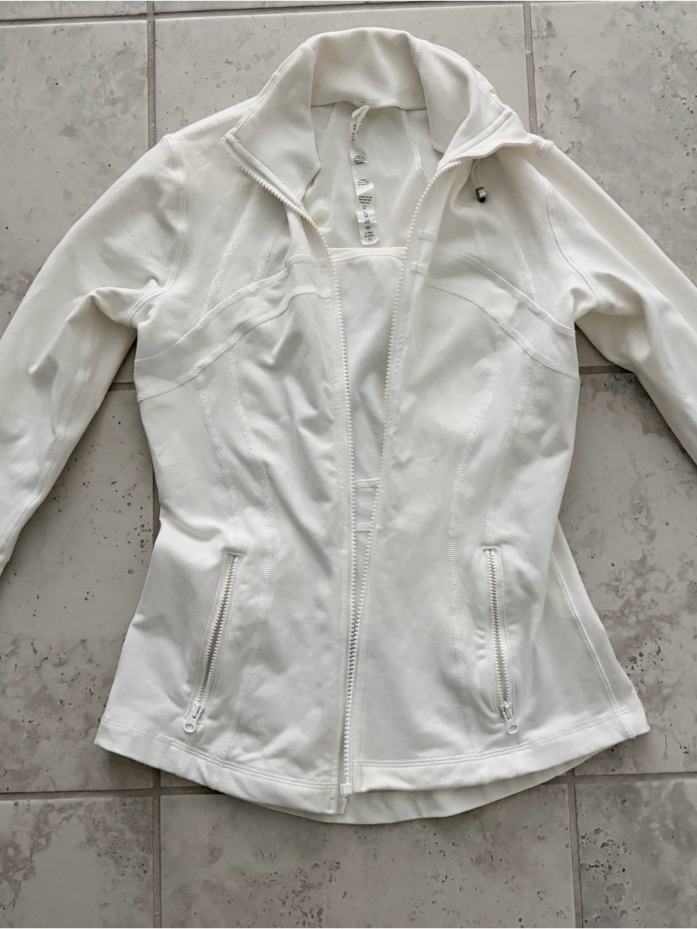 Lululemon Athletica White Zip-Up Define Luon Jacket size 6
